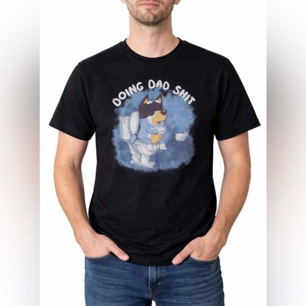 Bluey Doing Dad Sh*t Funny Graphic Tee Shirt Gildan Heavy Cotton Medium